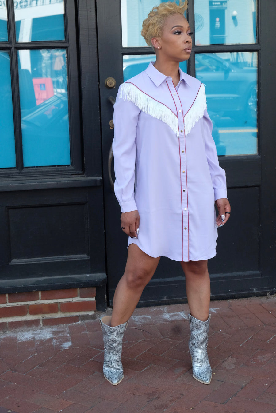 Betty Western Fringe Shirt Dress Vanity Pix Betty Western Fringe Shirt Dress Vanity Pix